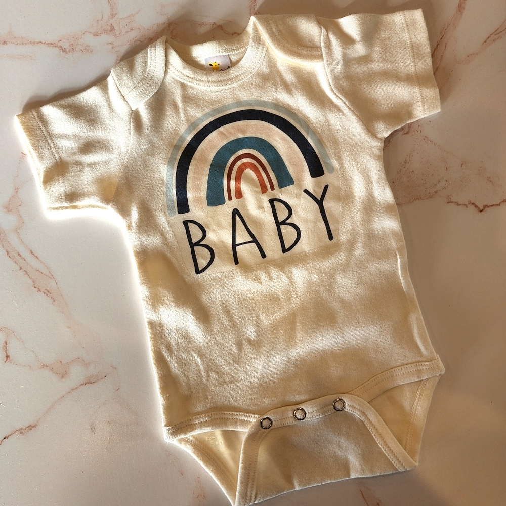 Rainbow Baby Cream Onesie